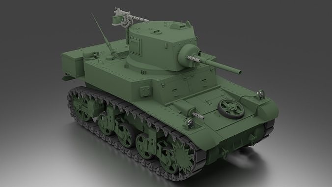 Tank M3A1 Stuart 3D model