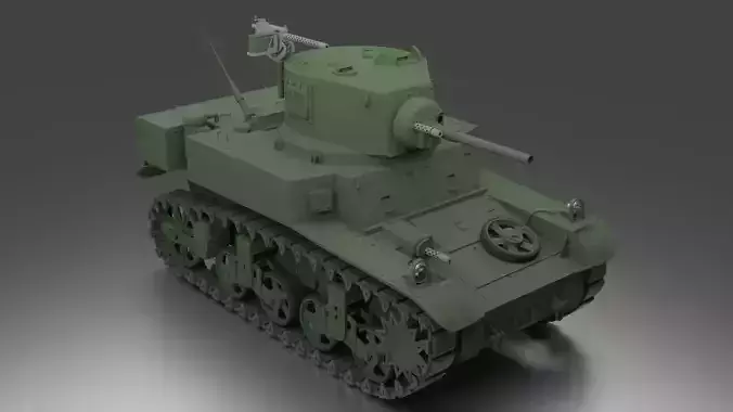 Tank M3A1 Stuart 3D model