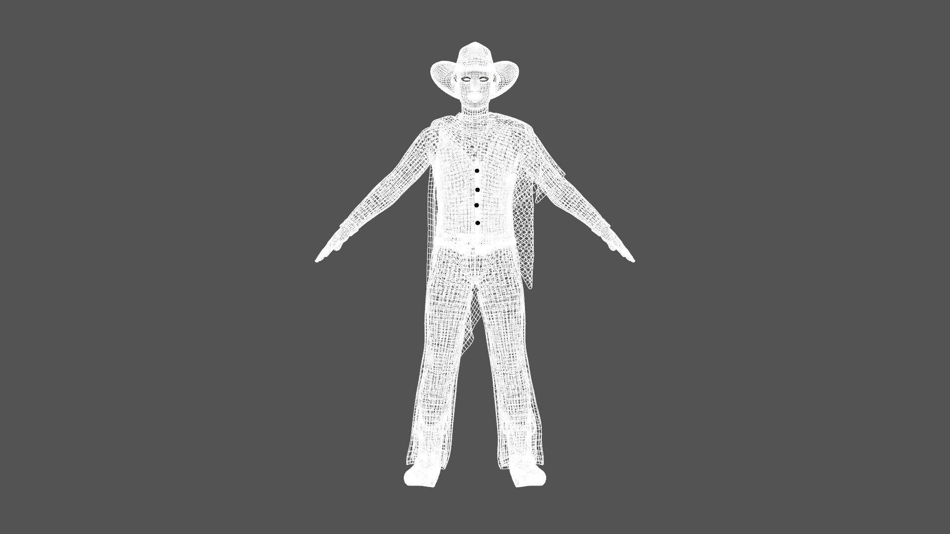 Wild West Sunset Rider Cowboy Low-poly 3D model_19