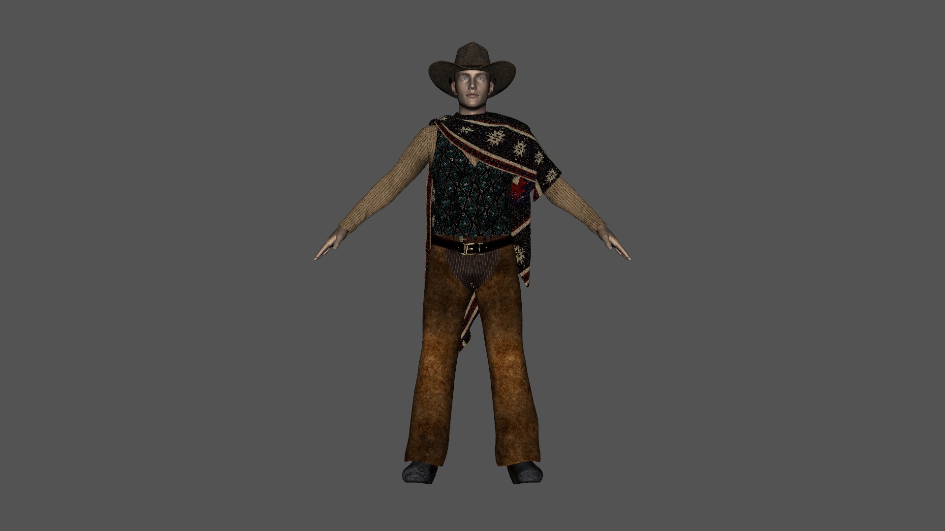 Wild West Sunset Rider Cowboy Low-poly 3D model_17