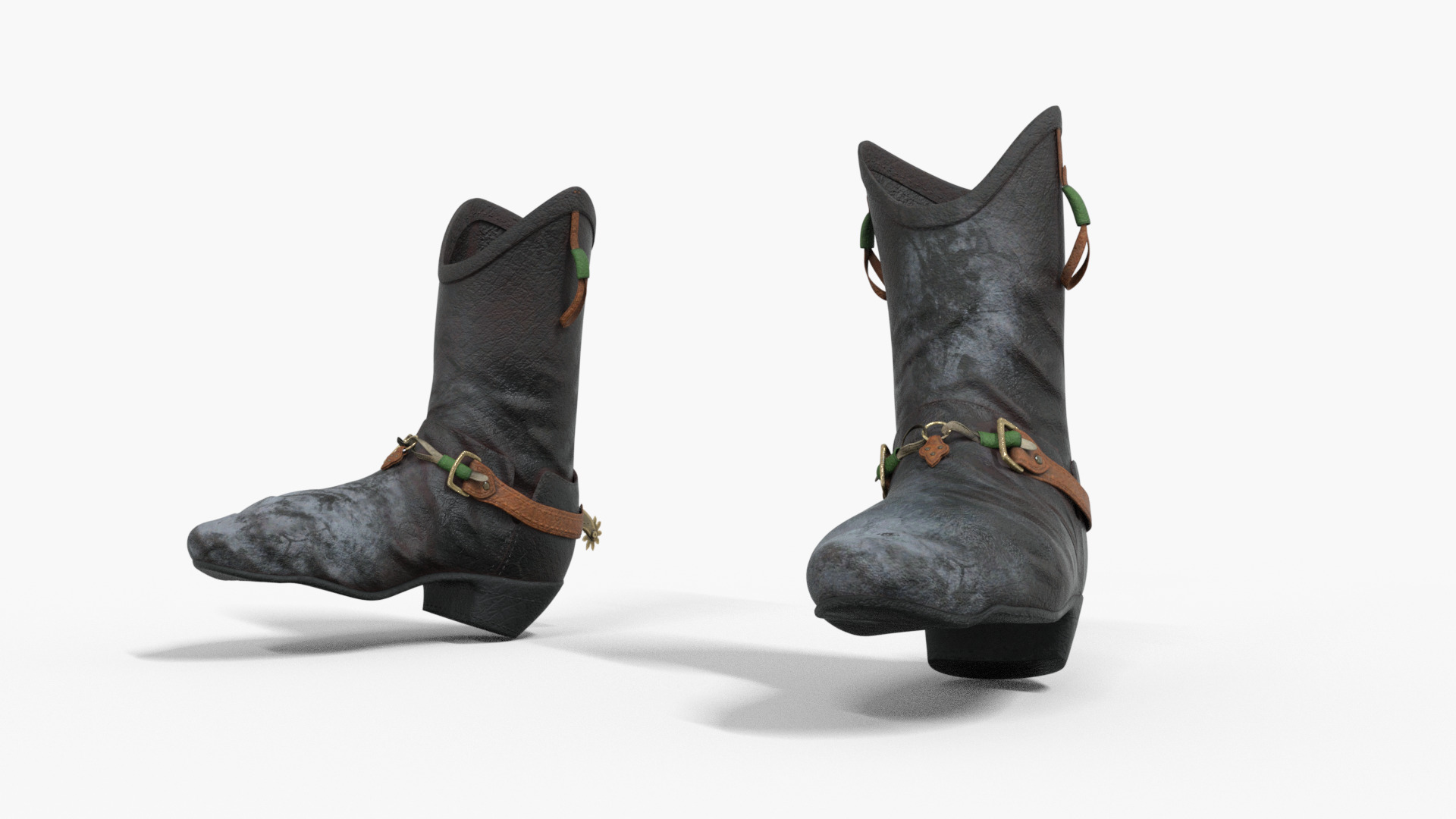 Wild West Sunset Rider Cowboy Low-poly 3D model_9