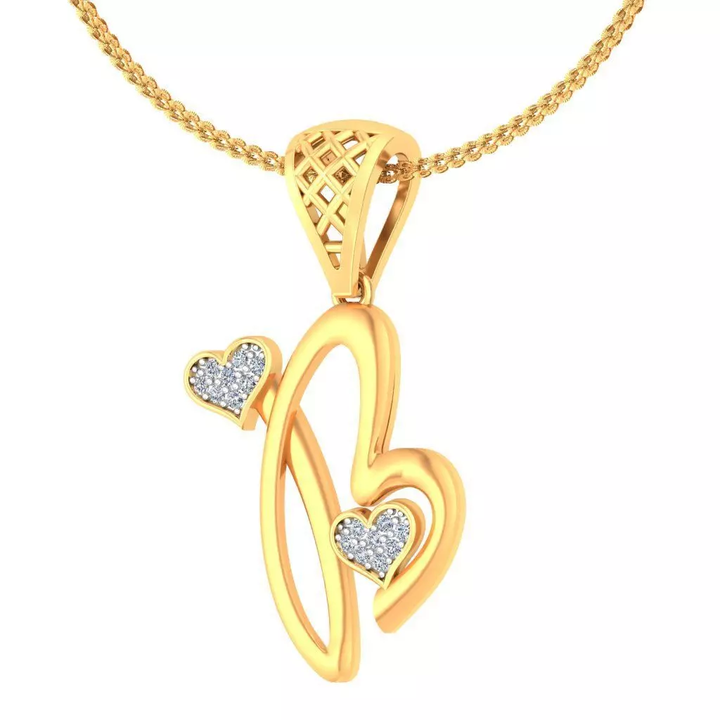 Heart Pendant Render 3dm STL OBJ FBX Details 3D print model
