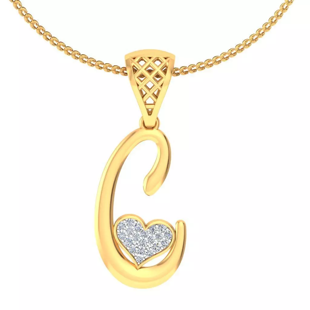Heart Pendant Render 3dm STL OBJ FBX Details 3D print model