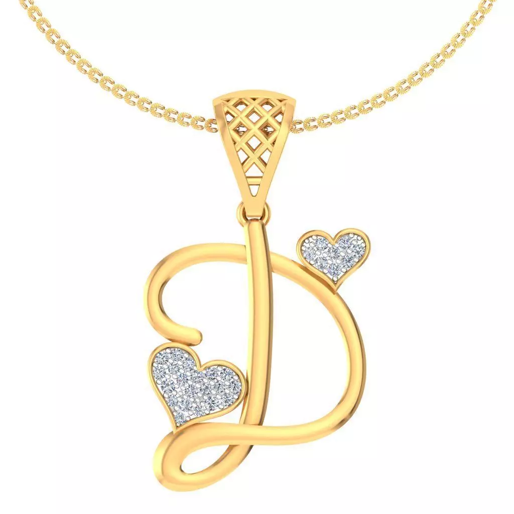 Heart Pendant Render 3dm STL OBJ FBX Details 3D print model