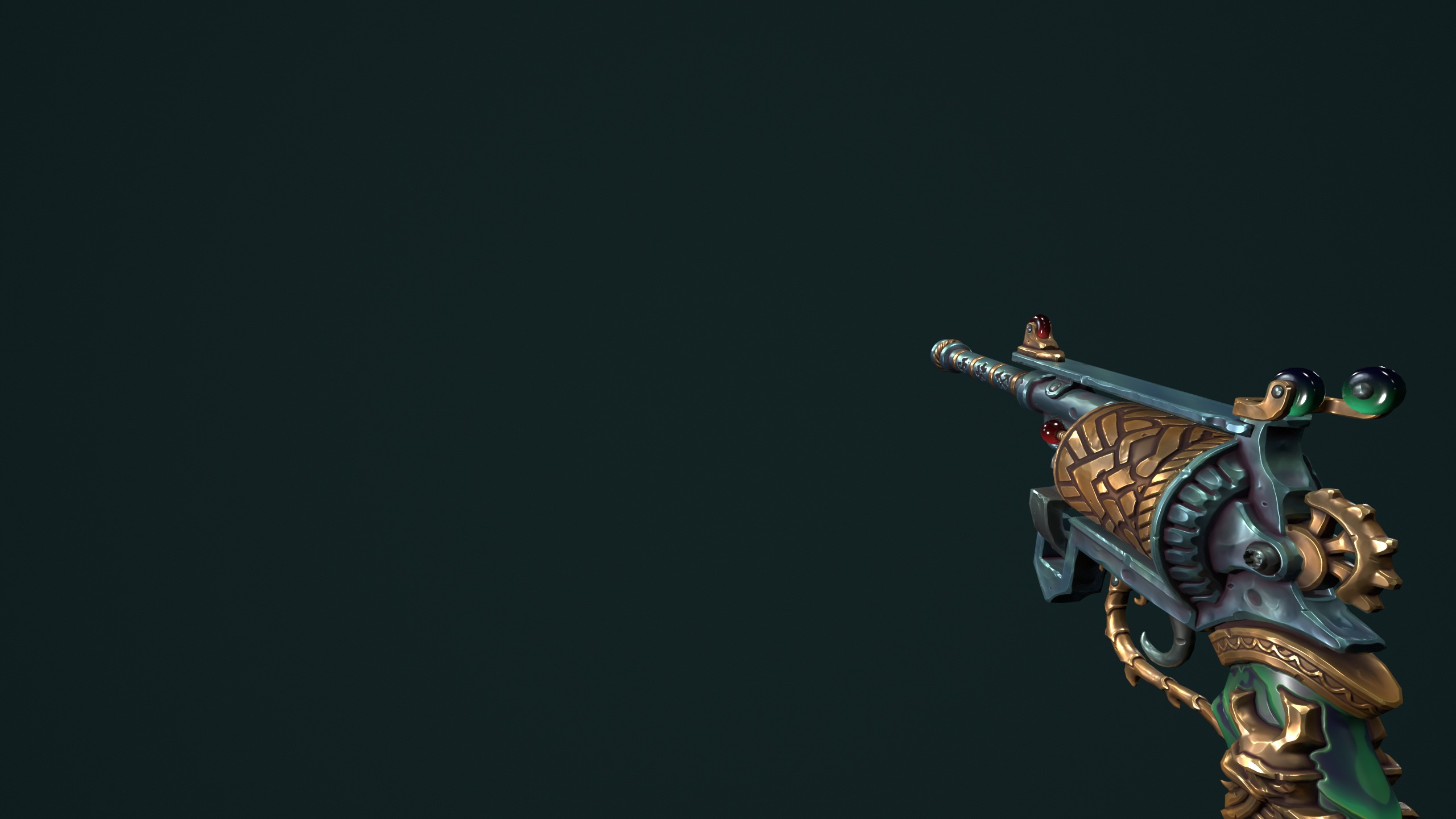 Modular stylized dwarf revolver Low-poly 3D model_13