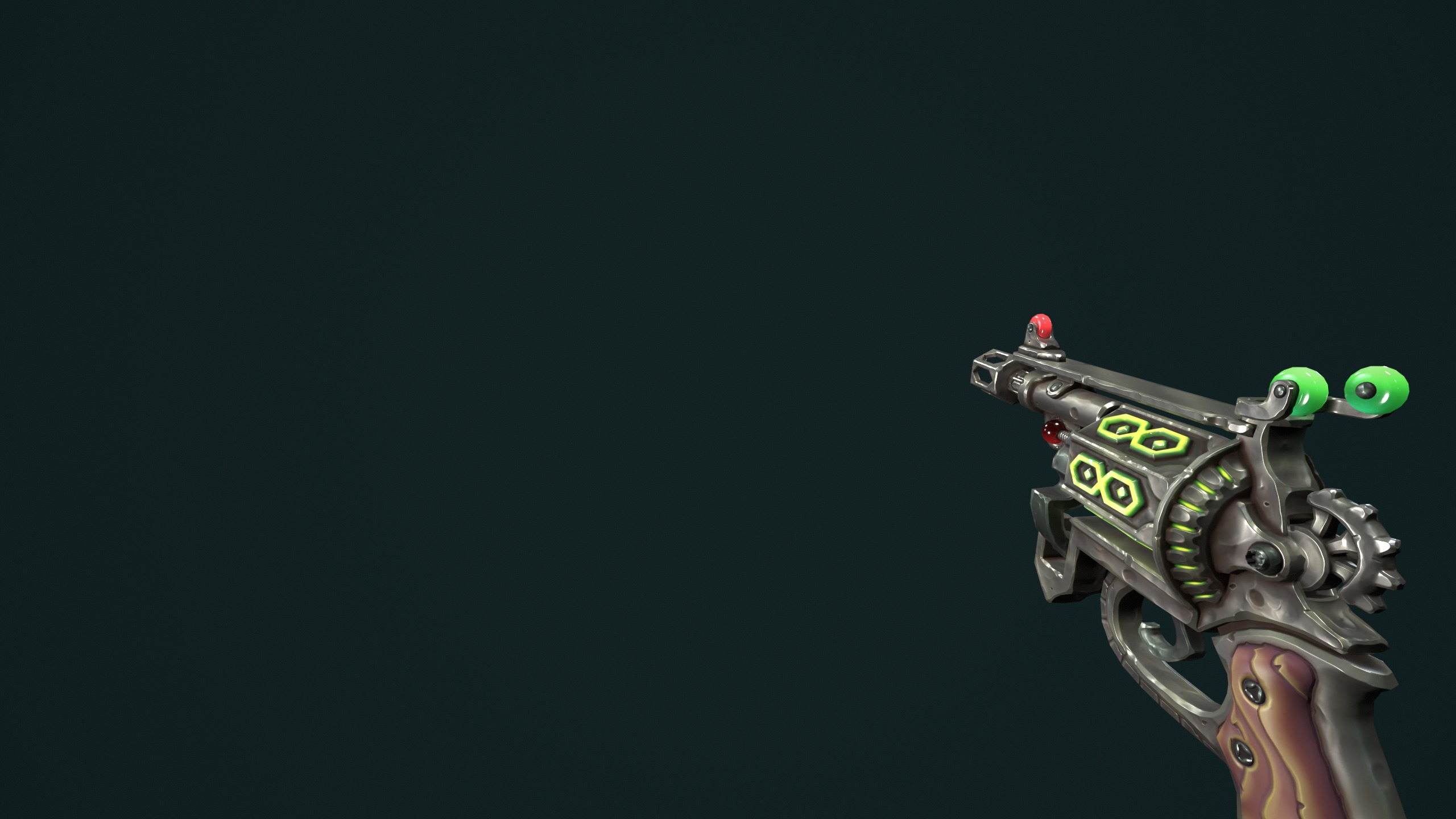 Modular stylized dwarf revolver Low-poly 3D model_15