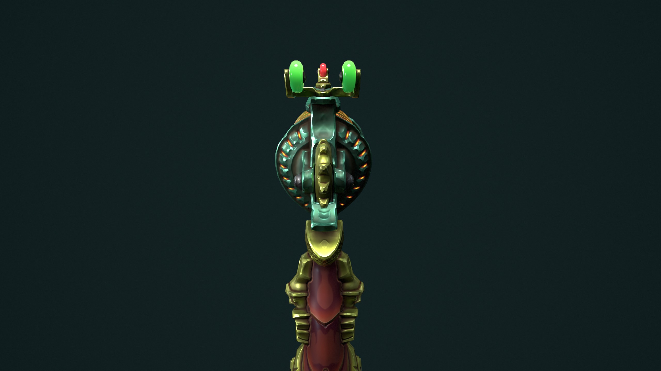 Modular stylized dwarf revolver Low-poly 3D model_18