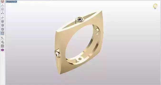minimal square ring with 4 diamonds 