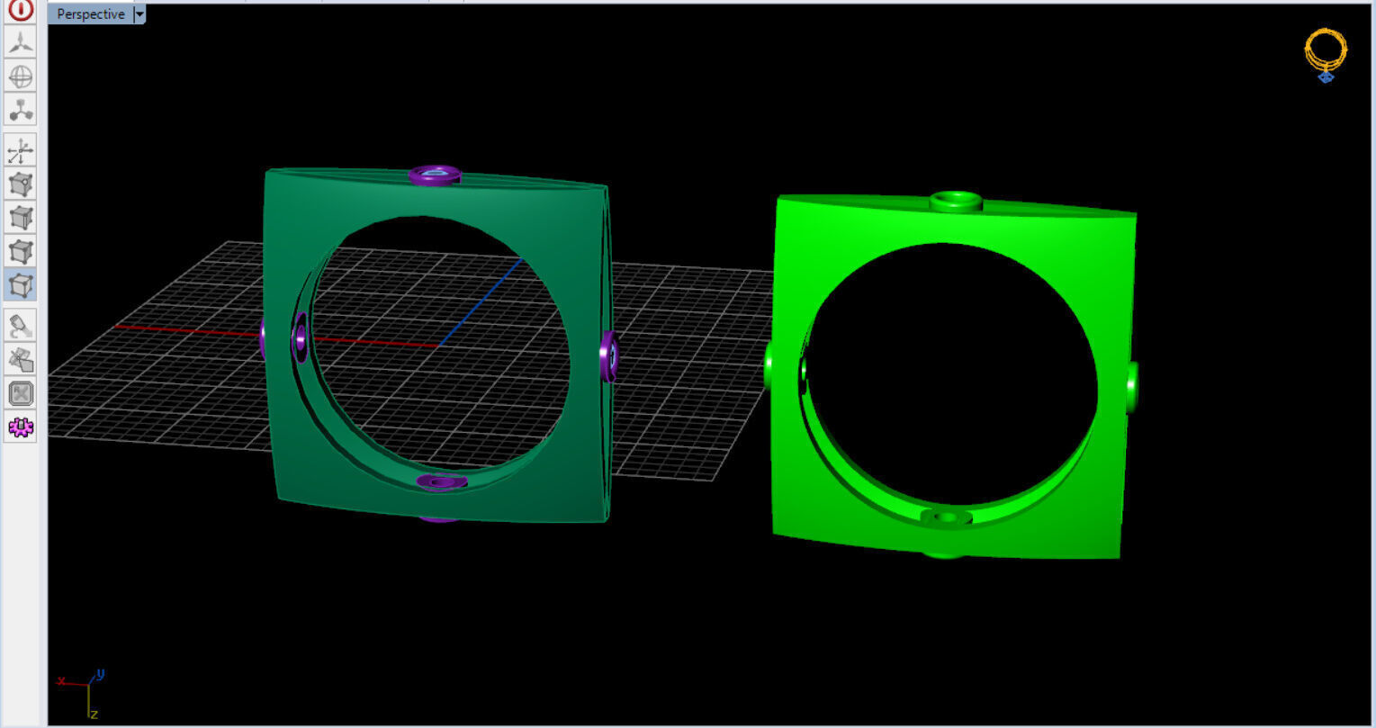 minimal square ring with 4 diamonds  3D print model_19
