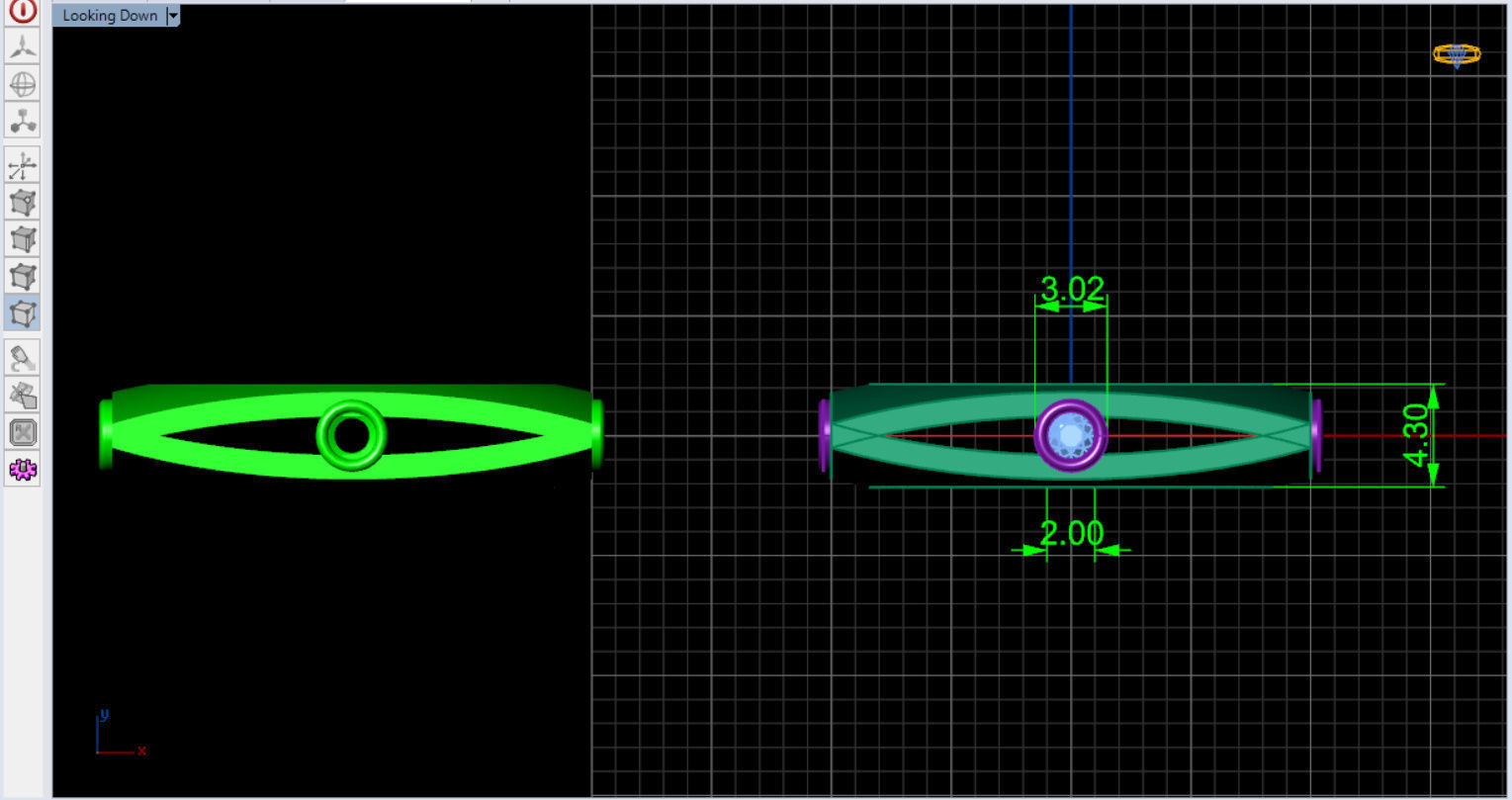 minimal square ring with 4 diamonds  3D print model_5