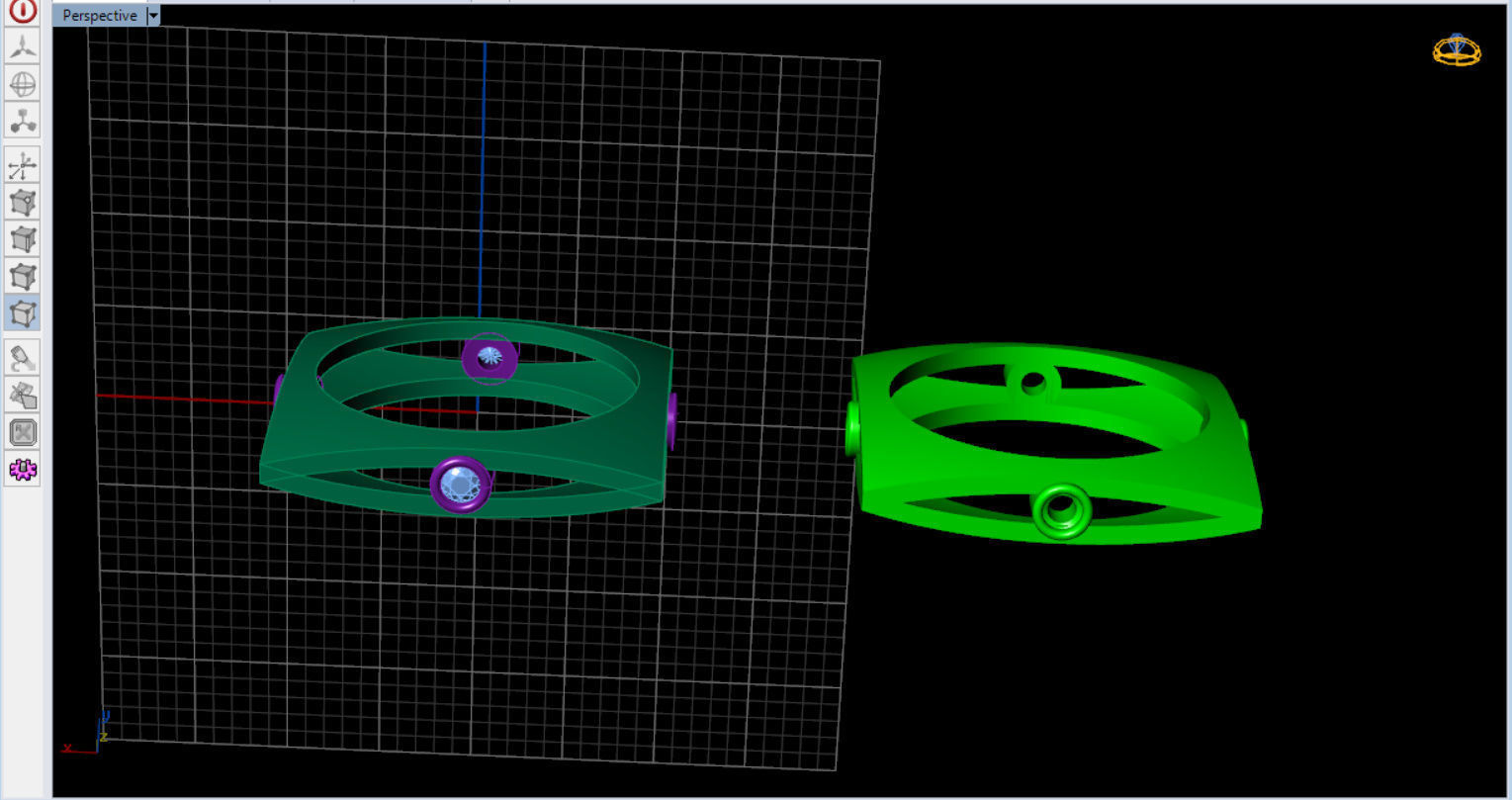 minimal square ring with 4 diamonds  3D print model_26