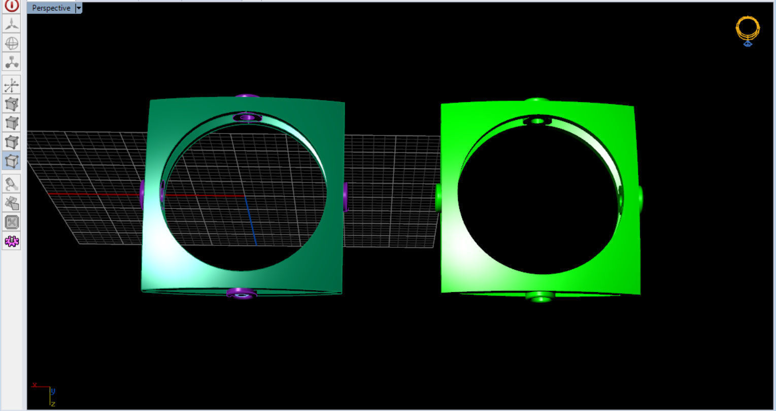 minimal square ring with 4 diamonds  3D print model_20