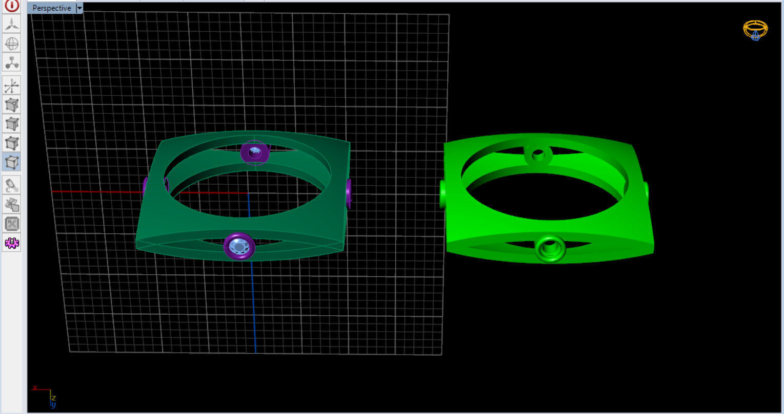 minimal square ring with 4 diamonds  3D print model_13