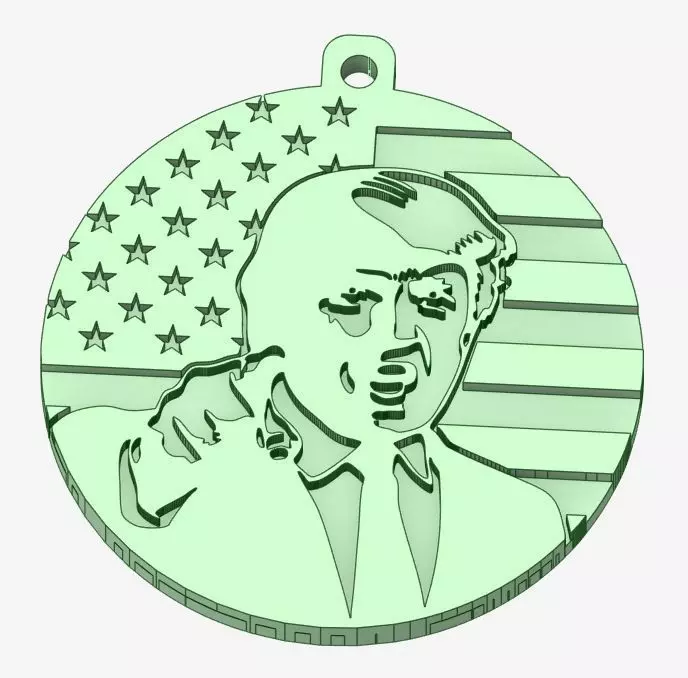 Donald Trump keychain 3D print model_0