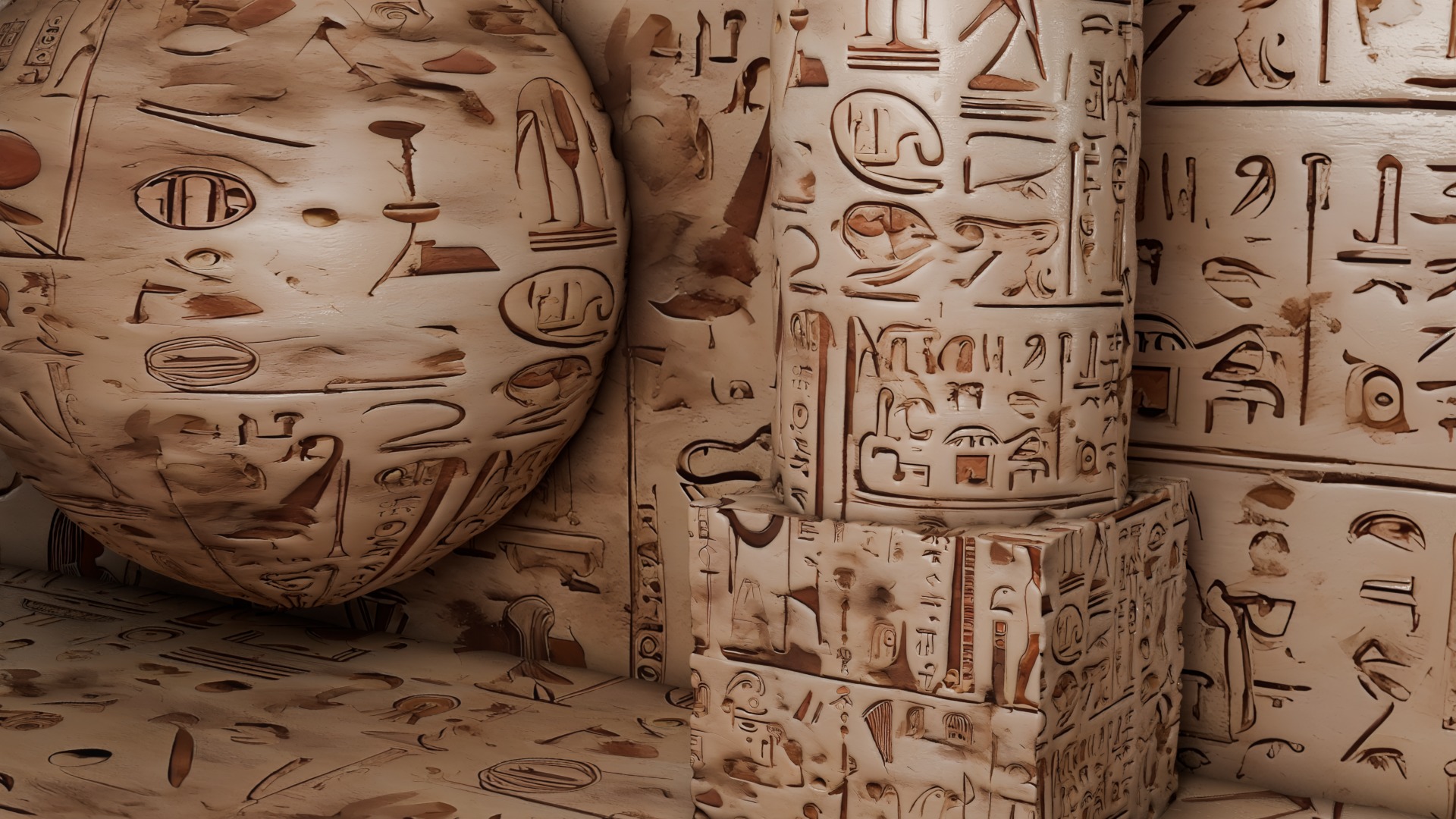 Ancient Egypt Hieroglyphs - VOL 3 - 7 Seamless PBR  Texture_2