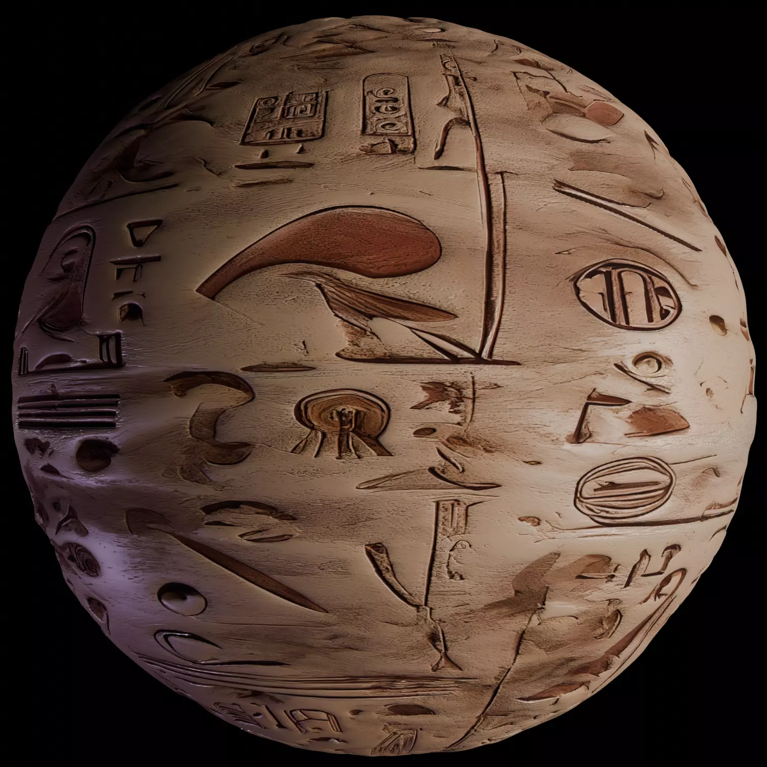 Ancient Egypt Hieroglyphs - VOL 3 - 7 Seamless PBR  Texture_0