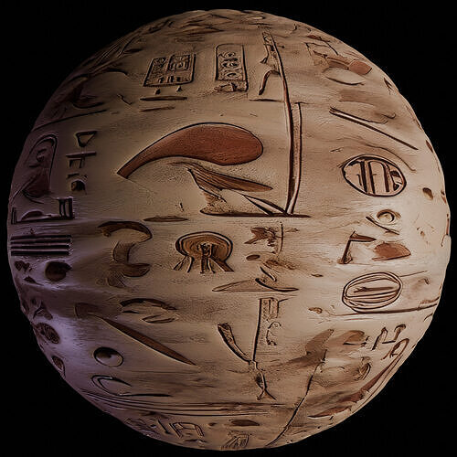 Ancient Egypt Hieroglyphs - VOL 3 - 7 Seamless PBR  Texture