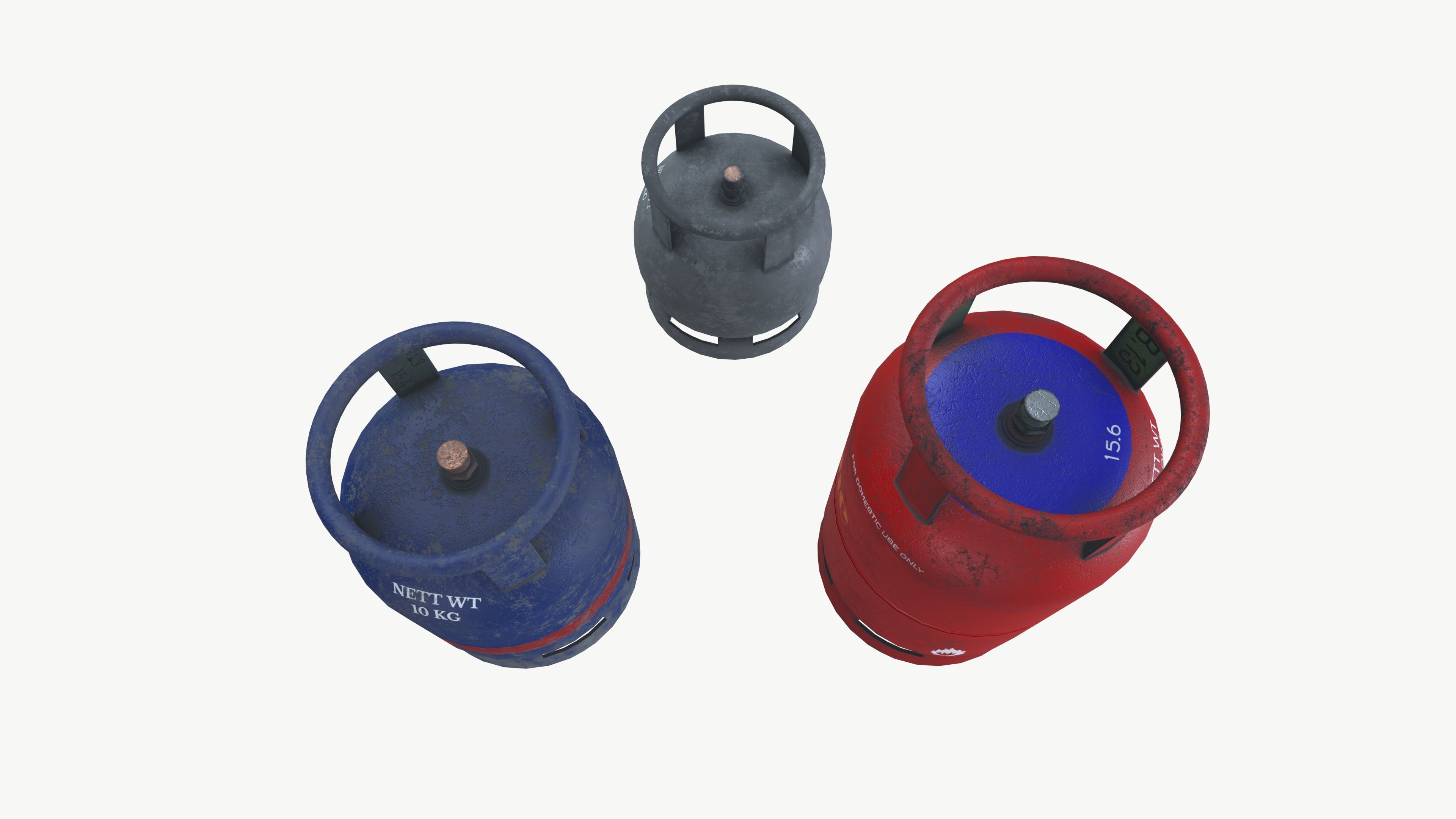 Gas Cylinders Low-poly 3D model_3