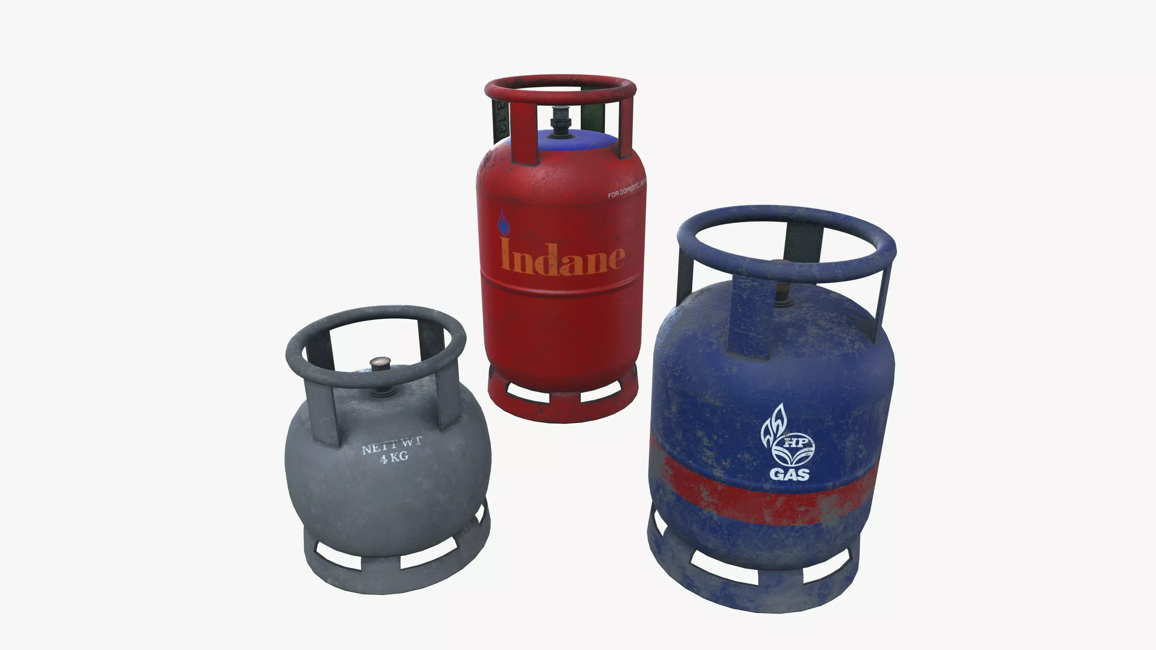 Gas Cylinders Low-poly 3D model_0