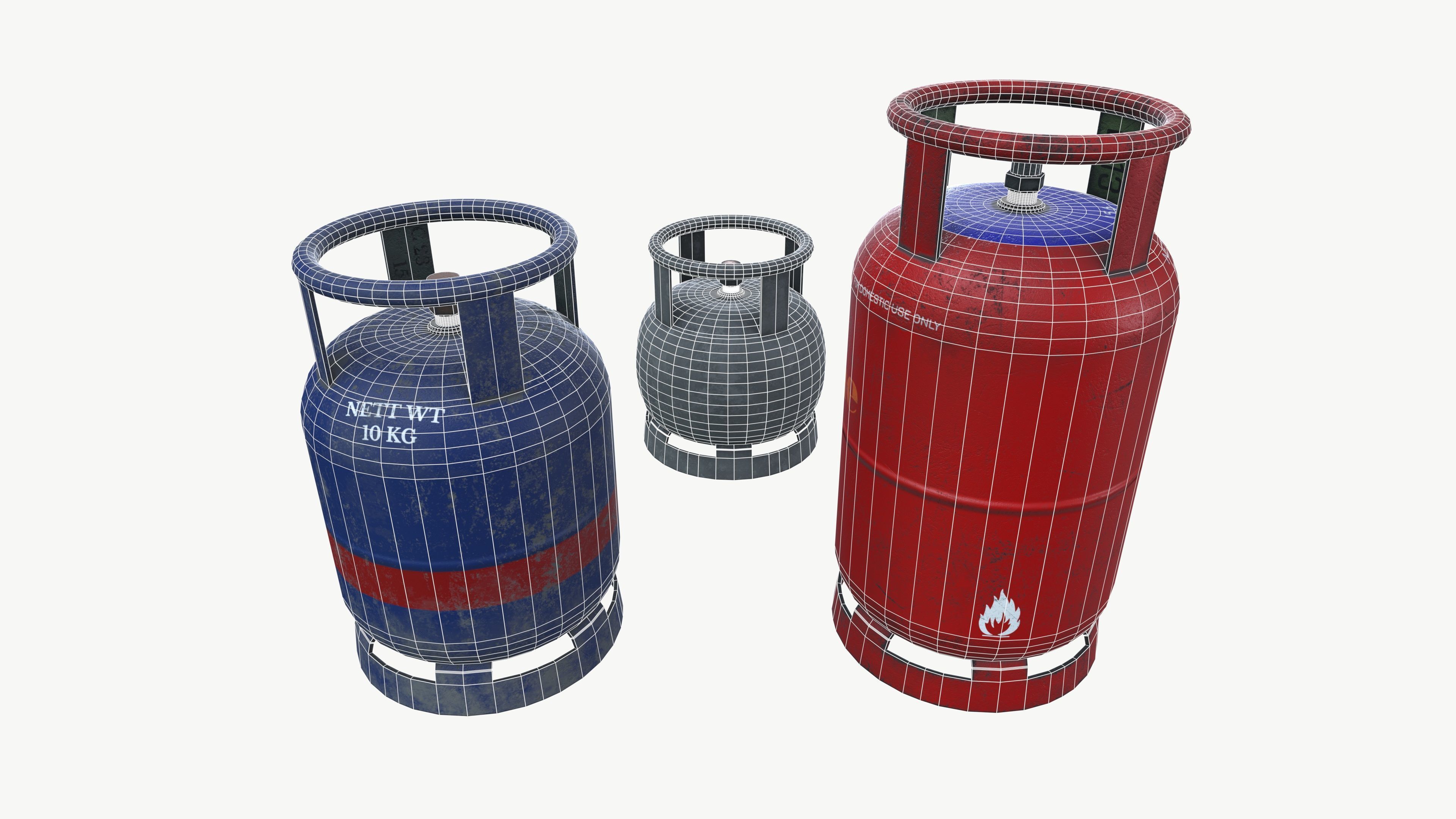 Gas Cylinders Low-poly 3D model_7