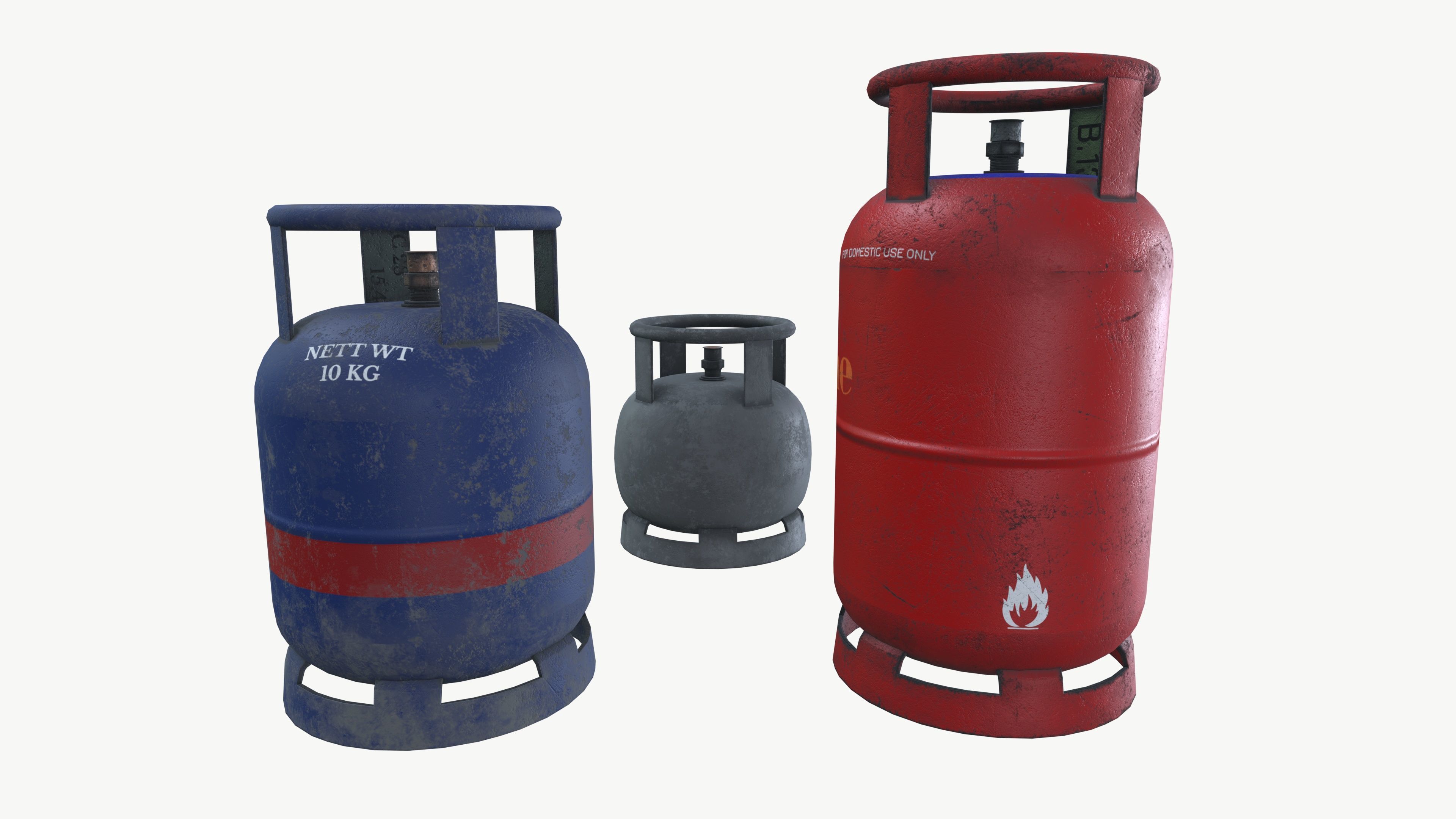 Gas Cylinders Low-poly 3D model_5