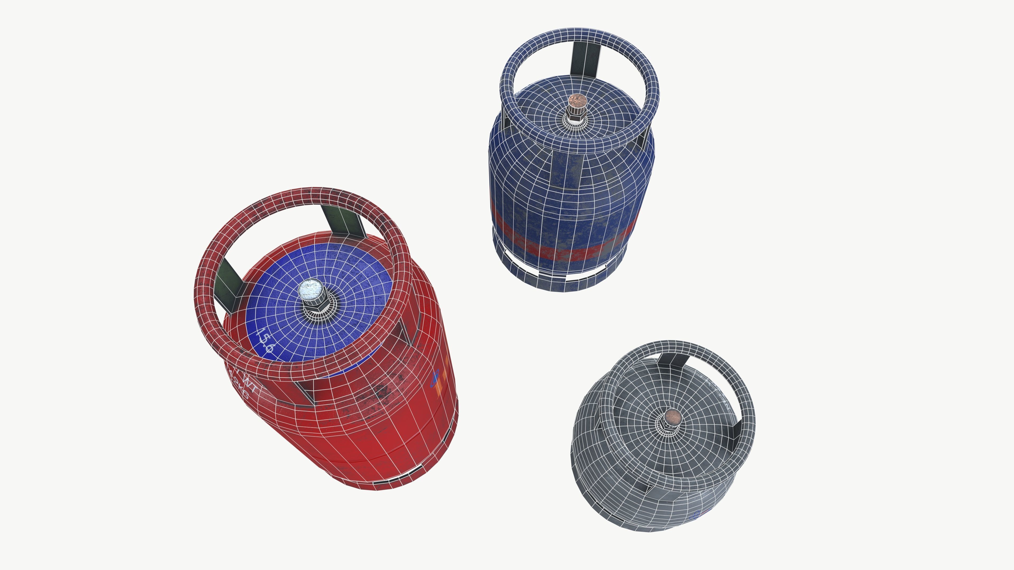 Gas Cylinders Low-poly 3D model_8
