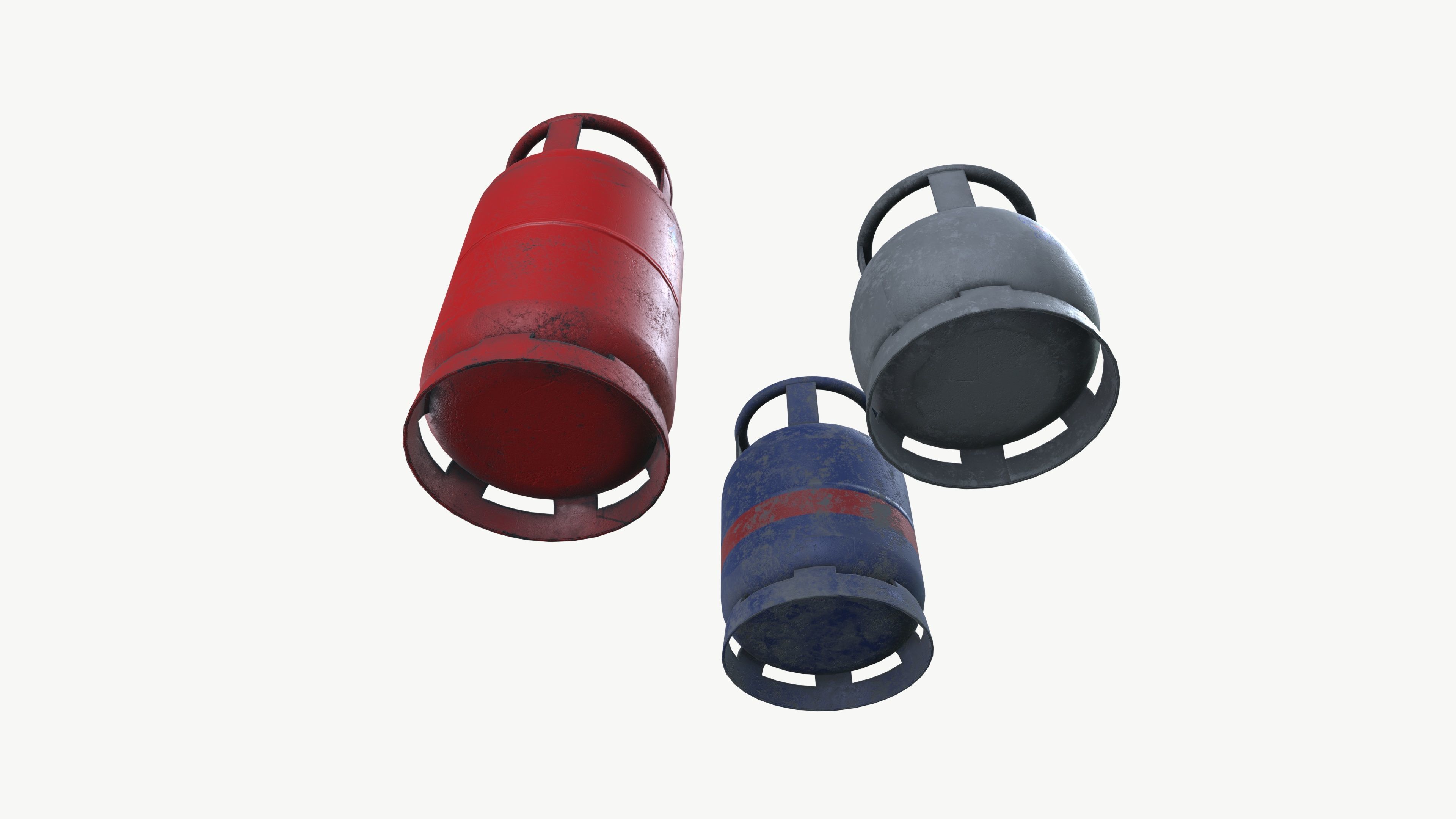 Gas Cylinders Low-poly 3D model_6