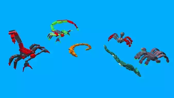 Brick Toy 3D - Low Poly - Animals