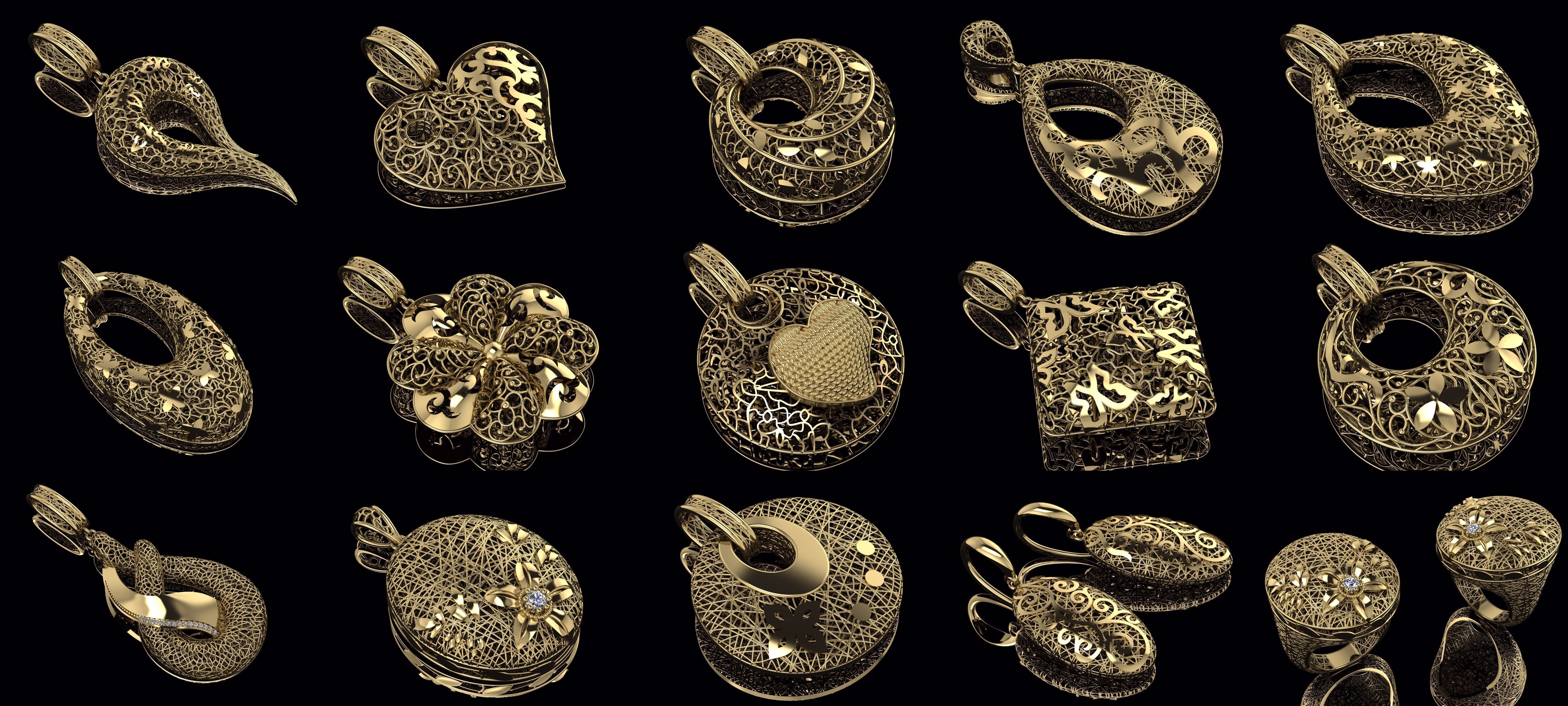 Set of Ultra Vision Ring  Pendant  Collection 30 models  3D print model_1