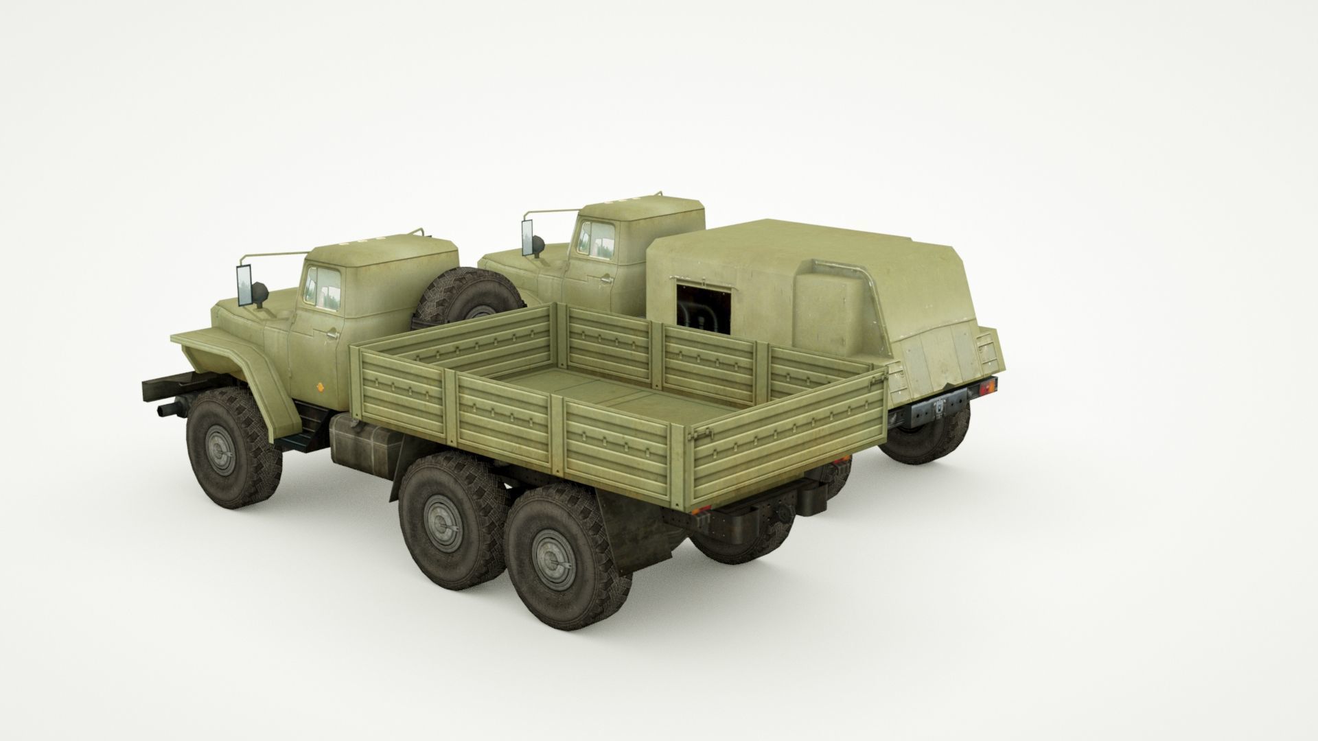UAZ 469 and Ural 4320 lowpoly collection Low-poly 3D model_1