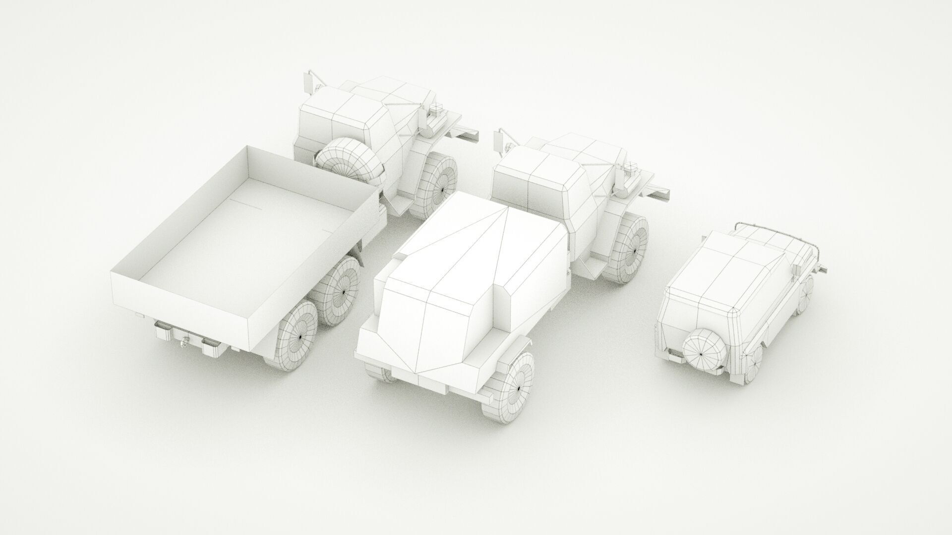 UAZ 469 and Ural 4320 lowpoly collection Low-poly 3D model_8