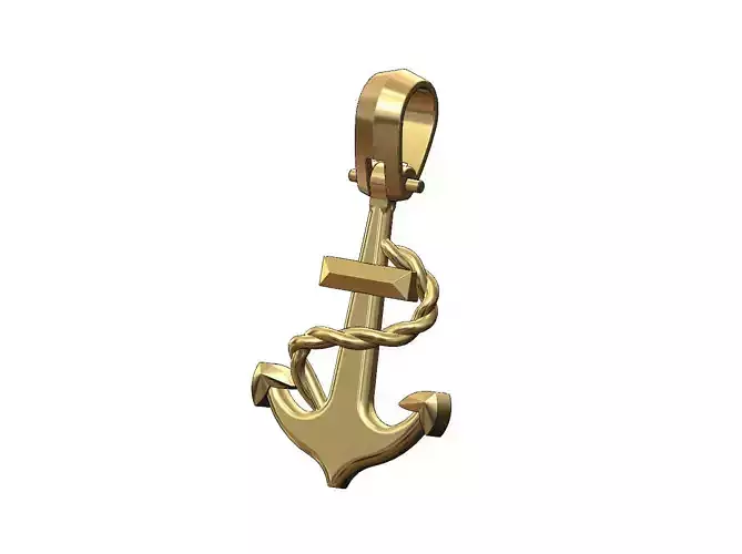Anchor and rope marine pendant with bail 