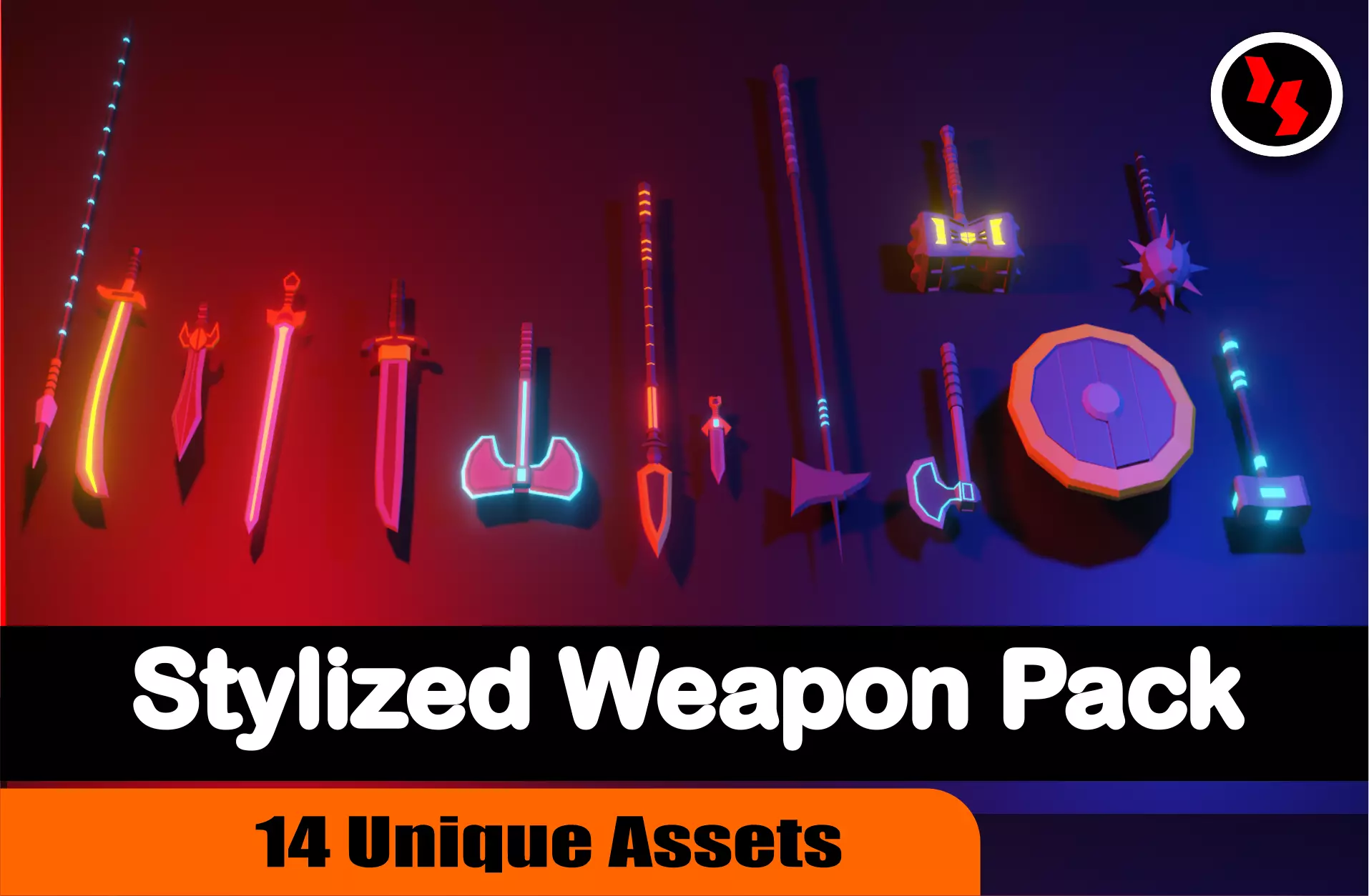 Stylized Weapon Pack Low-poly 3D model_0