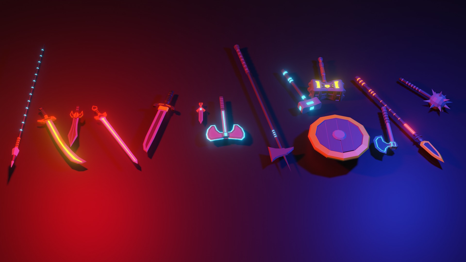 Stylized Weapon Pack Low-poly 3D model_2