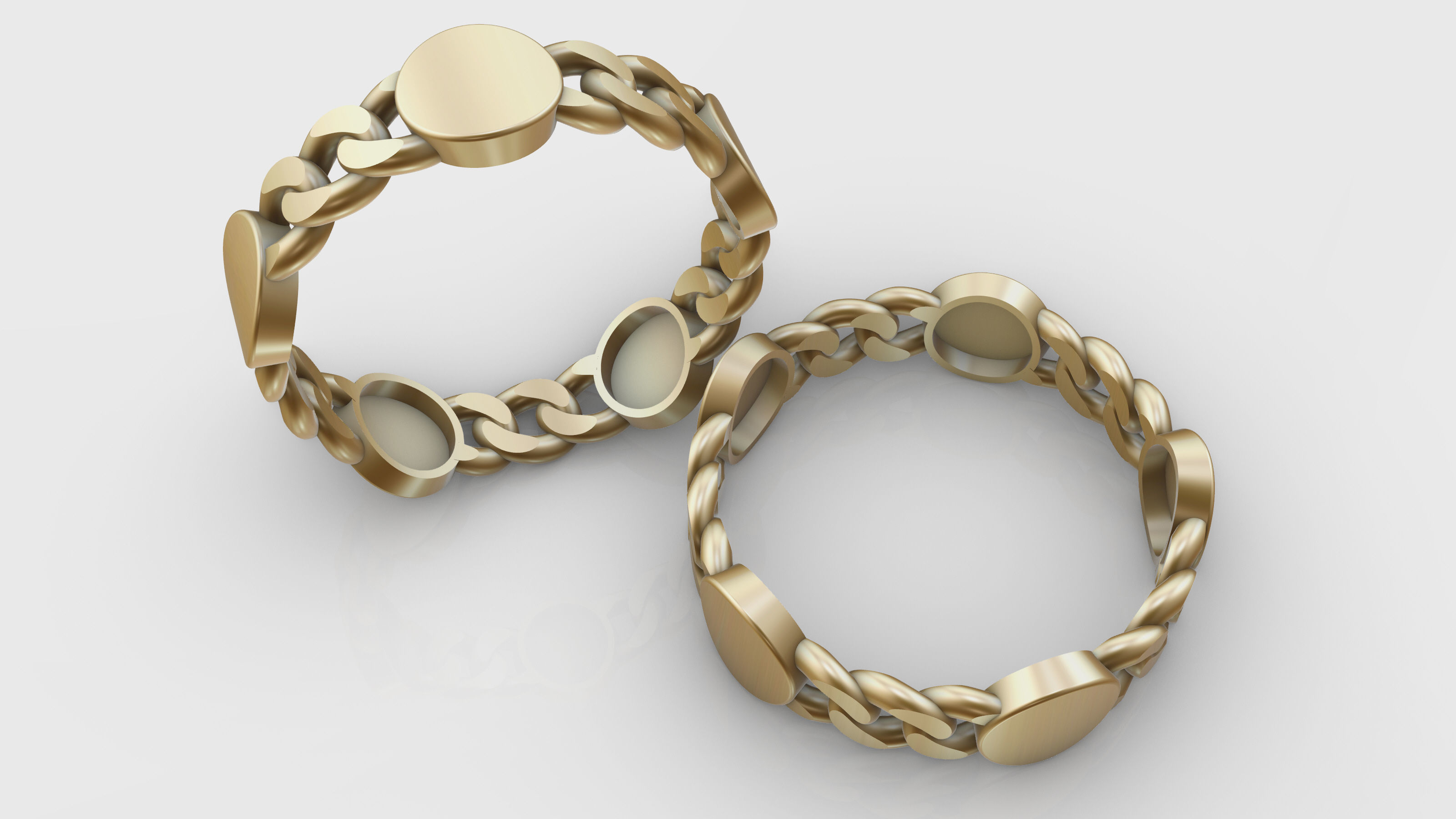 CubanChain With a Round Ring 3D print model 3D print model_5