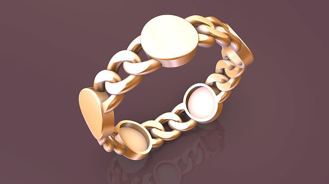 CubanChain With a Round Ring 3D print model 3D print model