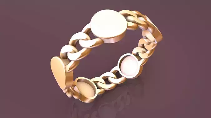 CubanChain With a Round Ring 3D print model