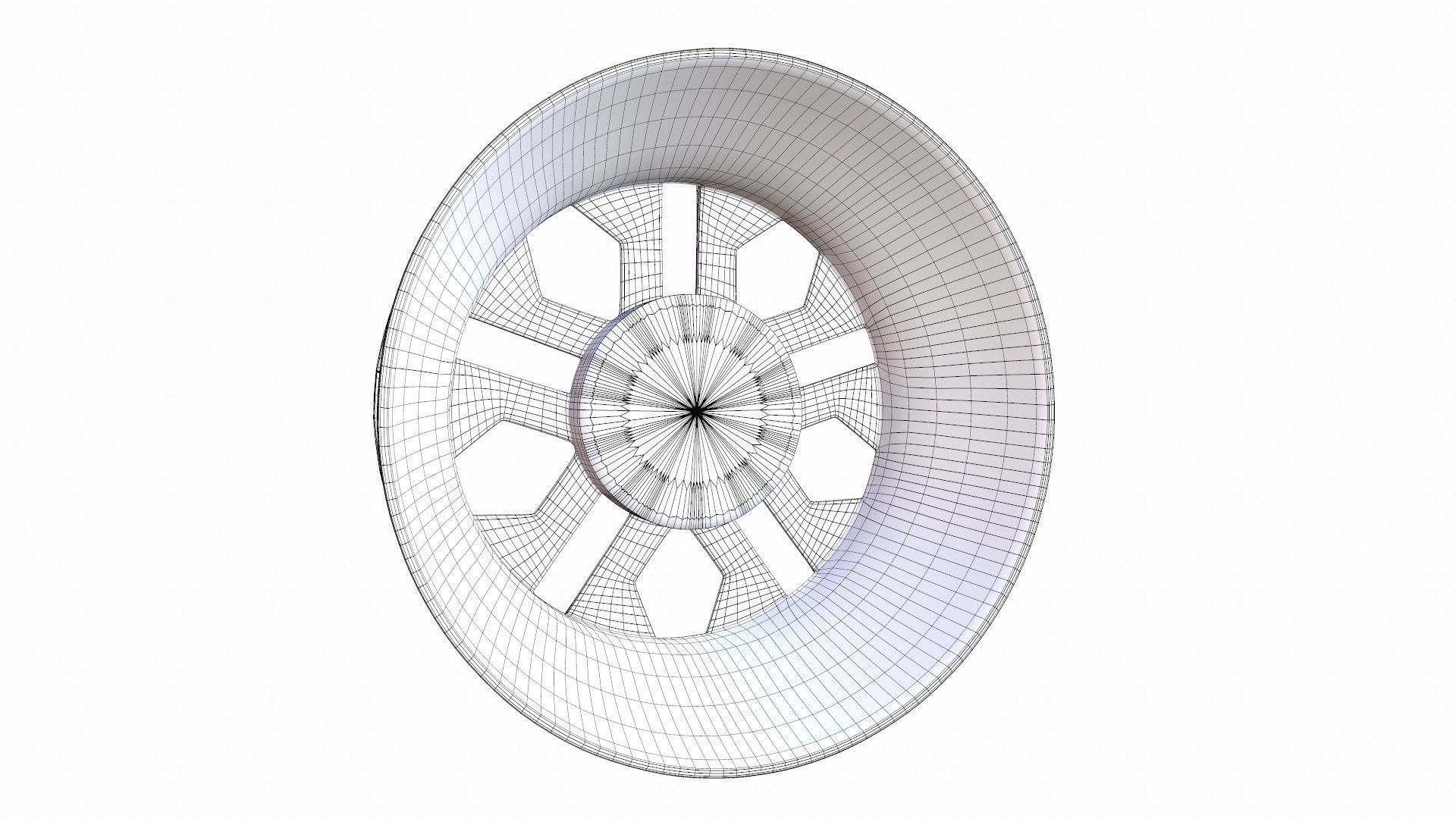 Alloy Wheel Low-poly 3D model_11