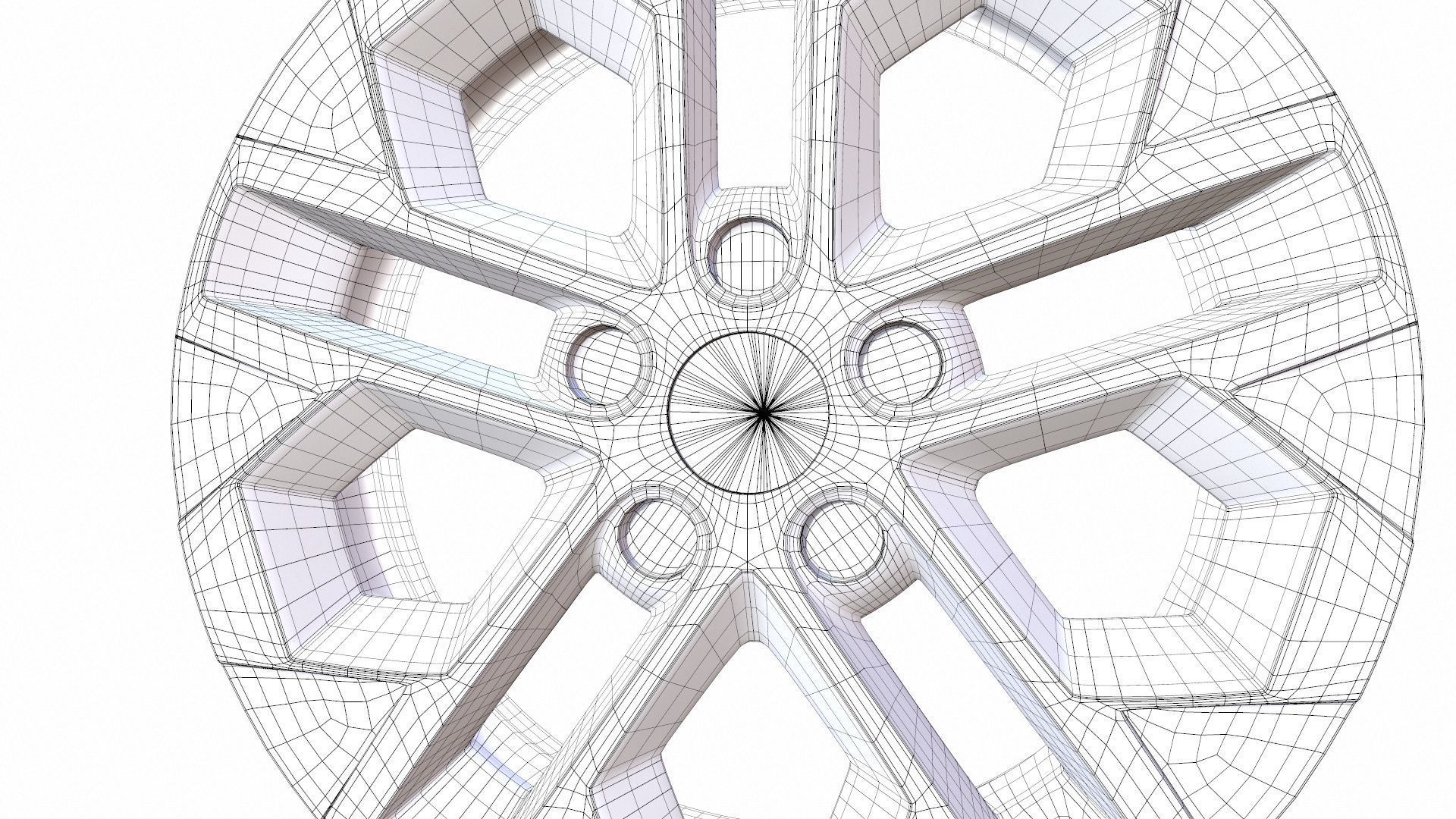 Alloy Wheel Low-poly 3D model_9