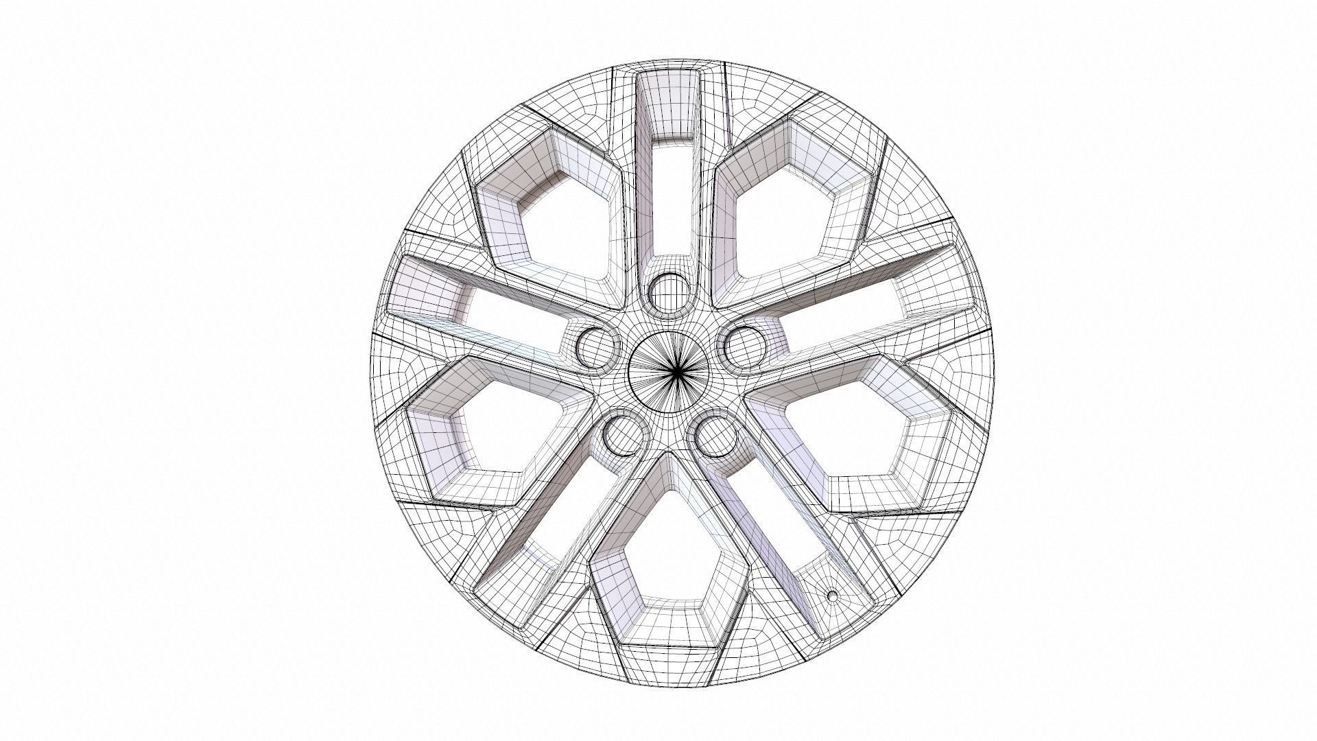 Alloy Wheel Low-poly 3D model_10