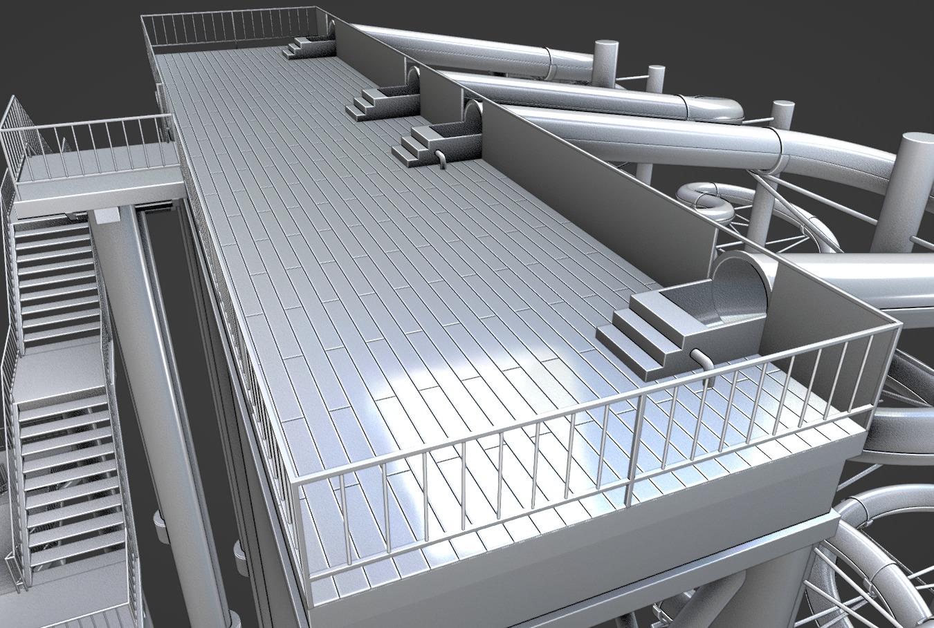 Aqua Park Low-poly 3D model_3