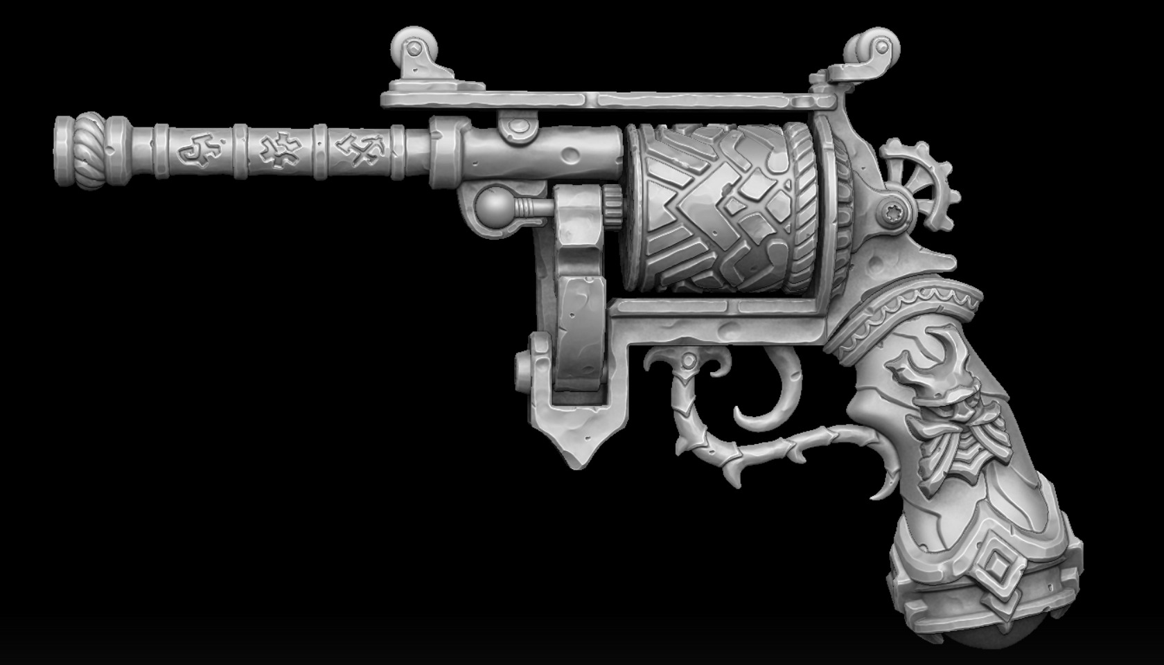 Dwarf revolver 3d print 3D print model_1