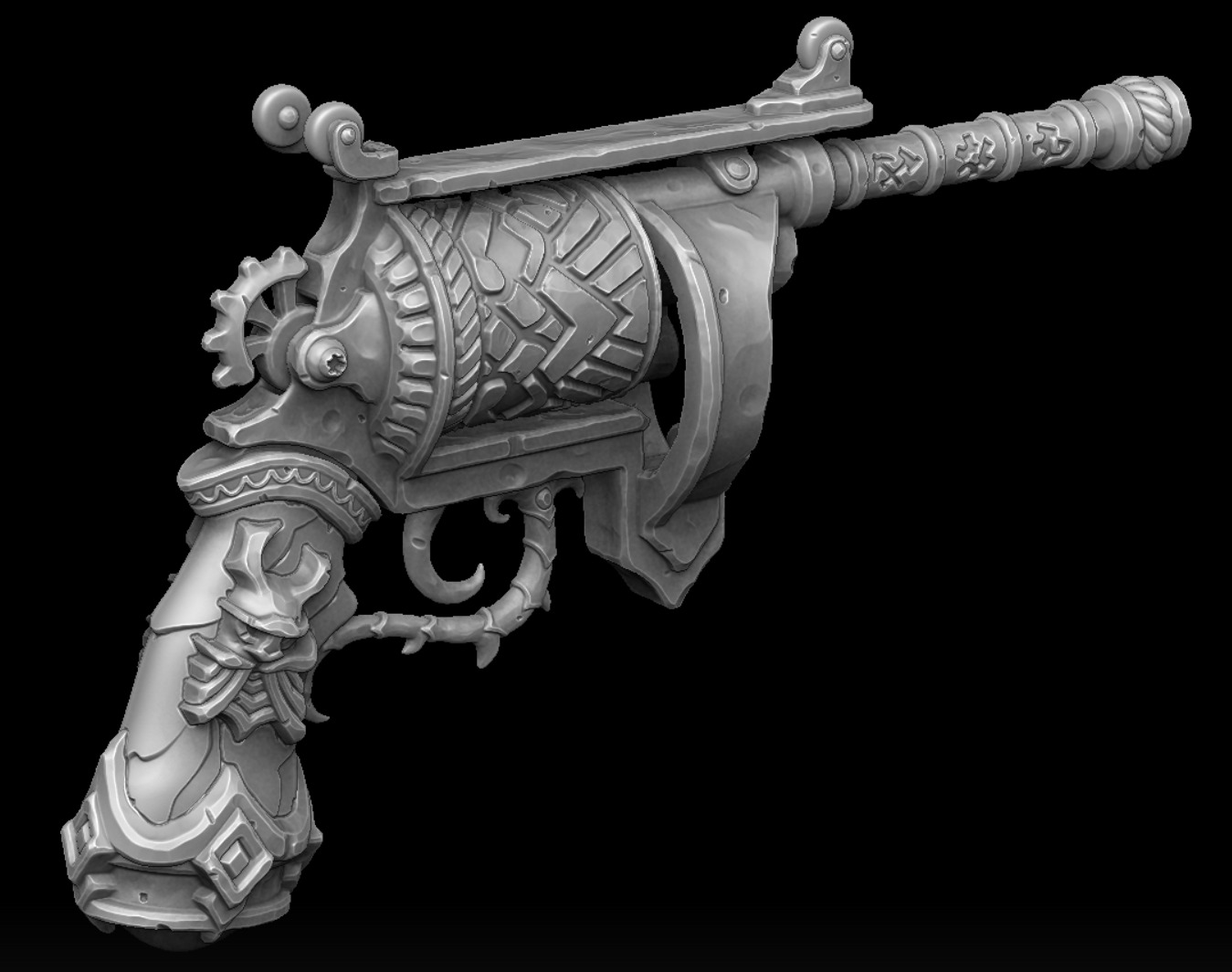 Dwarf revolver 3d print 3D print model_2