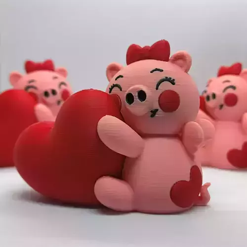 Valentines Special - Kawaii Pig 3D print model