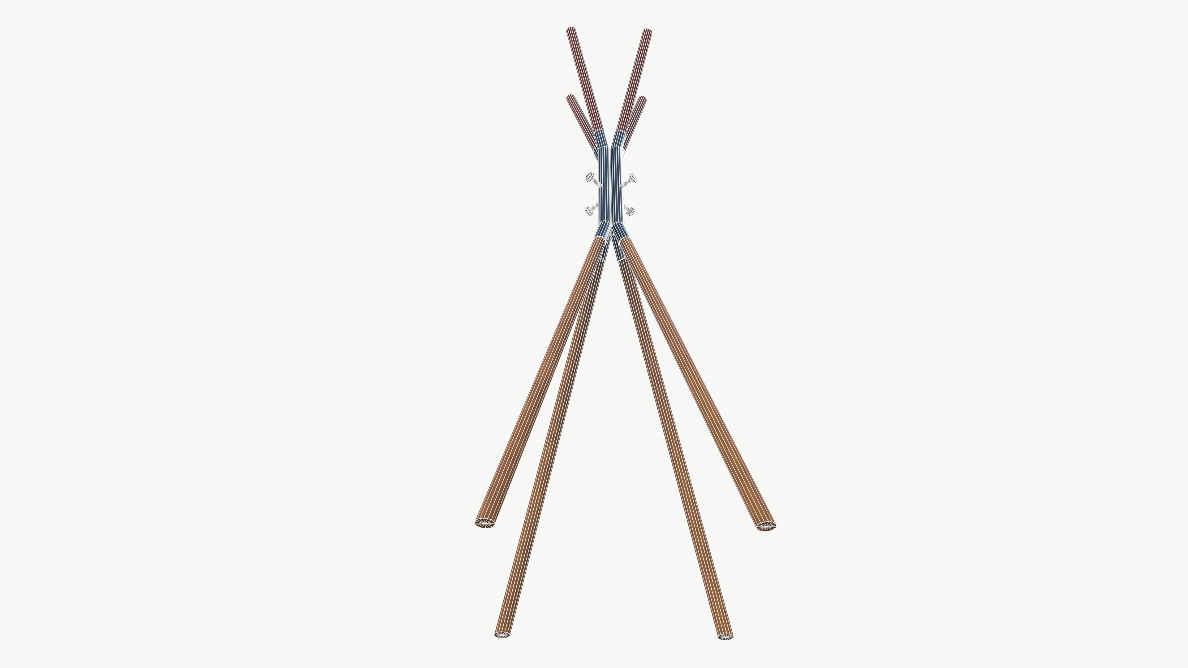 Coat Rack Low-poly 3D model_8