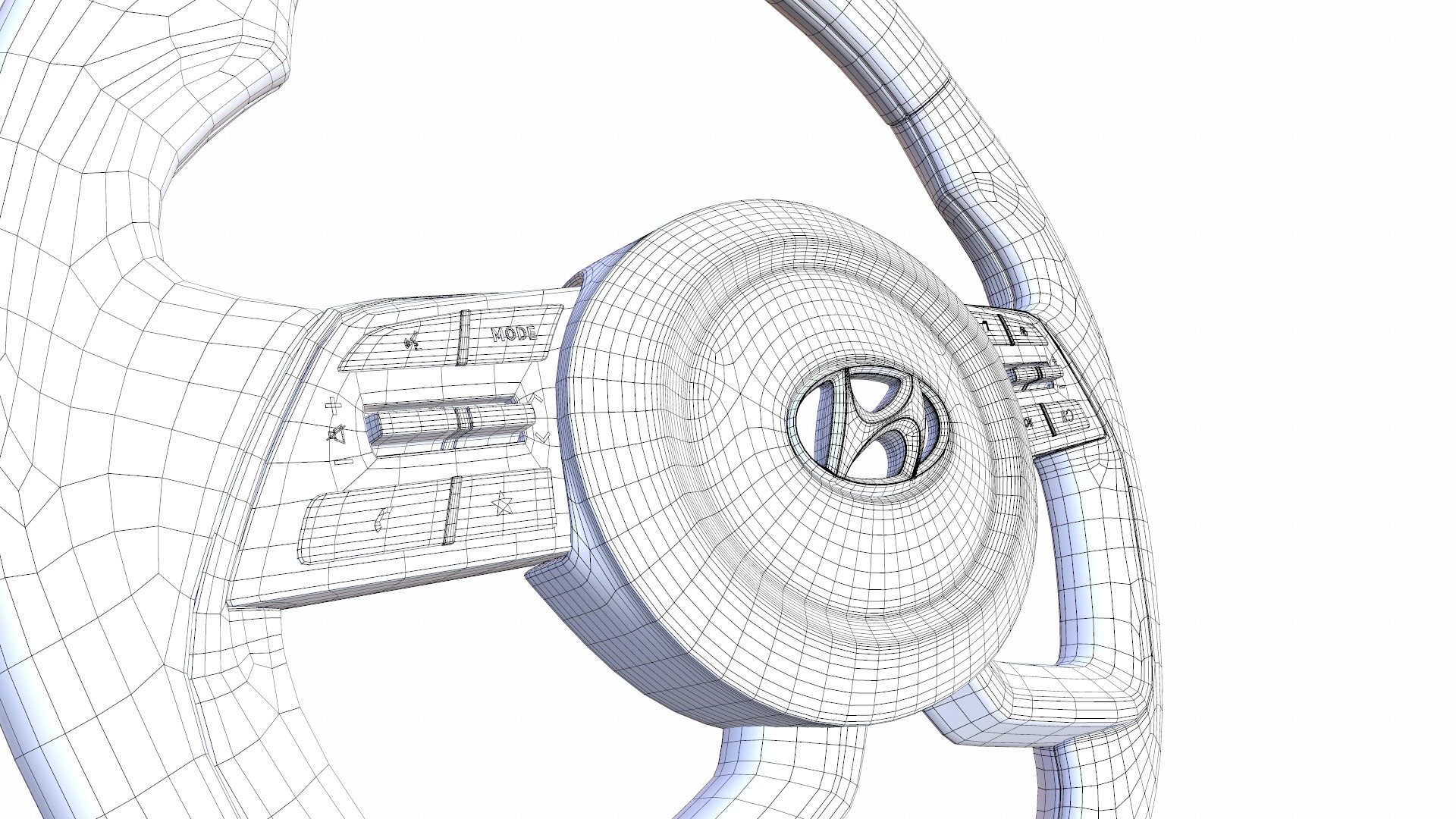 Car Steering Wheel Low-poly 3D model_11