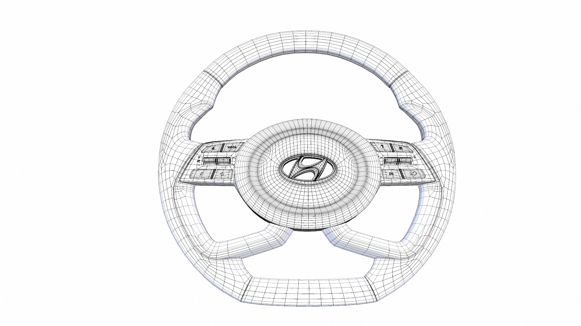 Car Steering Wheel Low-poly 3D model_10