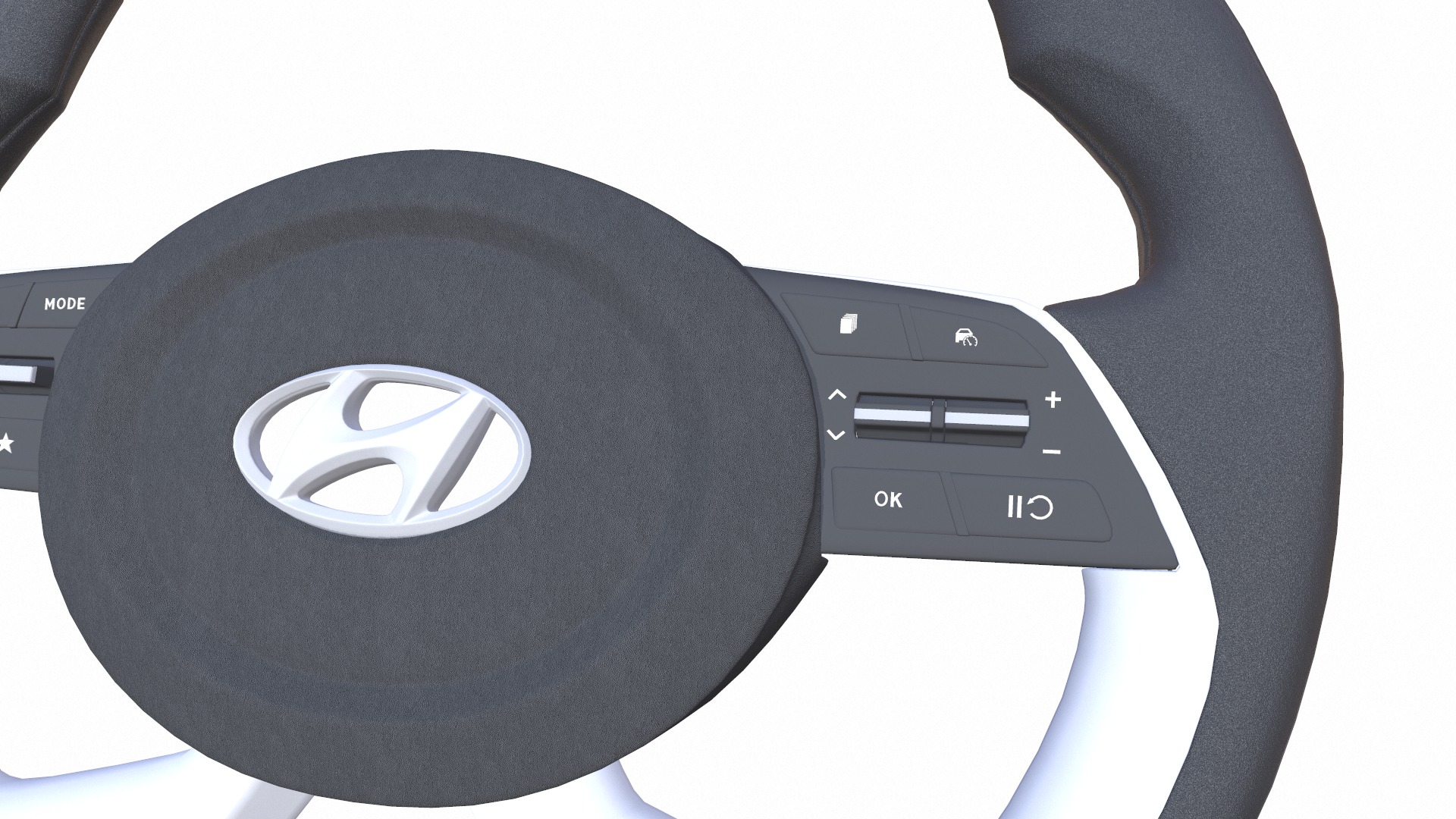 Car Steering Wheel Low-poly 3D model_5