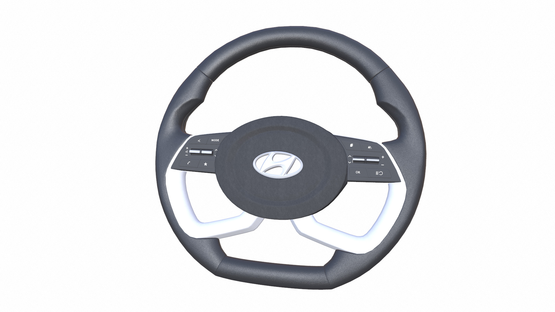 Car Steering Wheel Low-poly 3D model_4