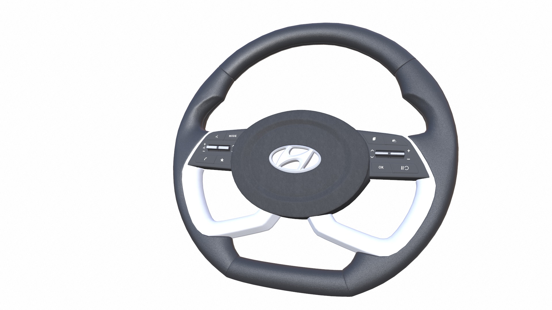 Car Steering Wheel Low-poly 3D model_8